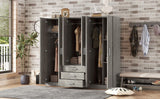 6 Doors Wardrobe Storage For Bedroom, With Big Drawers