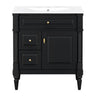 Modern Bathroom Vanity With Sink, Freestanding Cabinet With Flip Drawer & Adjustable Shelf