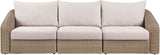 Seacrest - Olefin Water Resistant Fabric And Wicker 3 Piece Outdoor Patio Modular Sofa