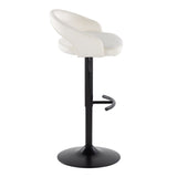 Grotto - Upholstered Adjustable Barstool - Black Metal Base