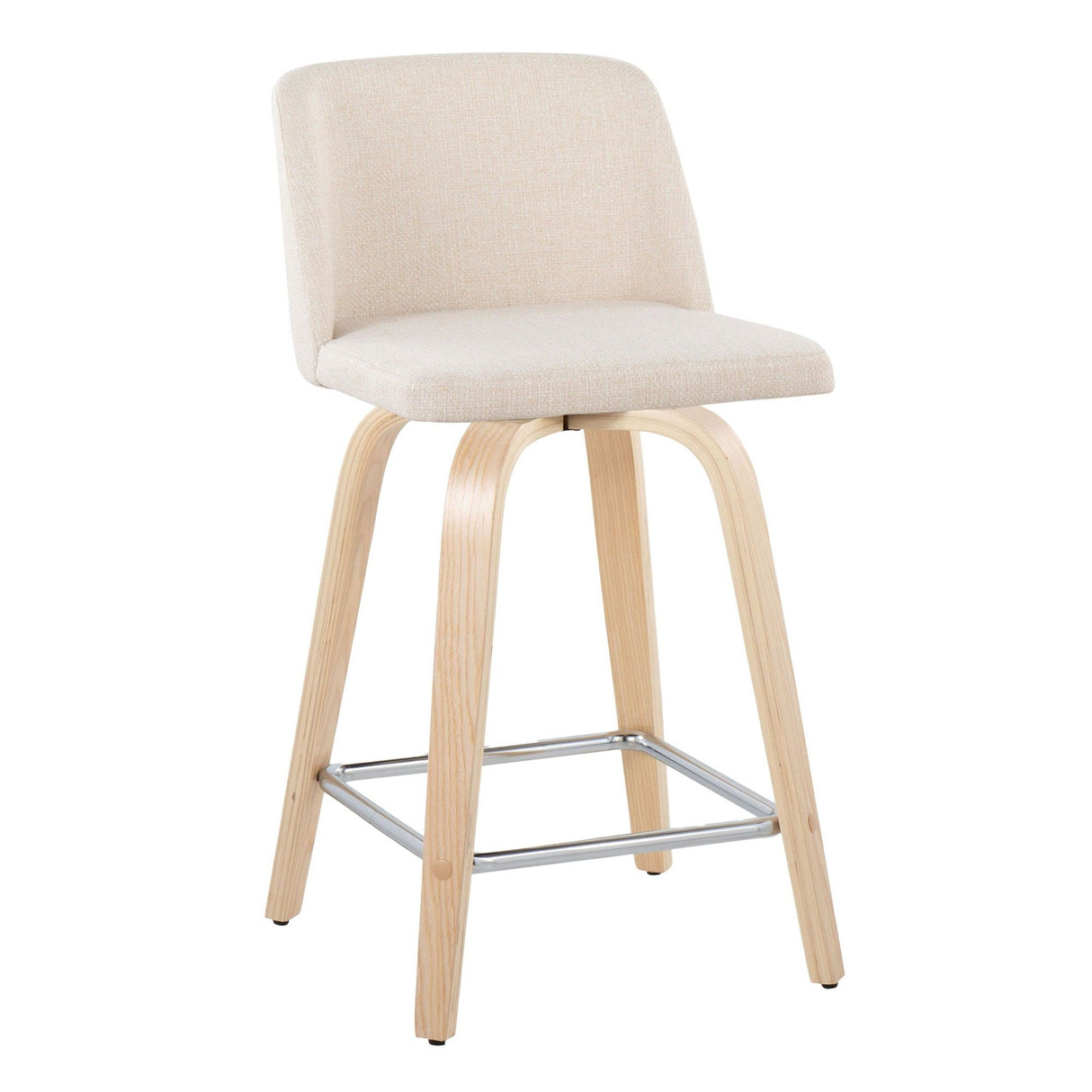 Toriano - 24" Fixed-Height Counter Stool (Set of 2) - Cream Noise And Natural