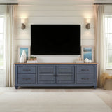 Americana - 84 In TV Stand For TVs Up To 90" - Blue