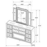 Mika - 8 Drawer LED Dresser And Mirror Set - Ivory