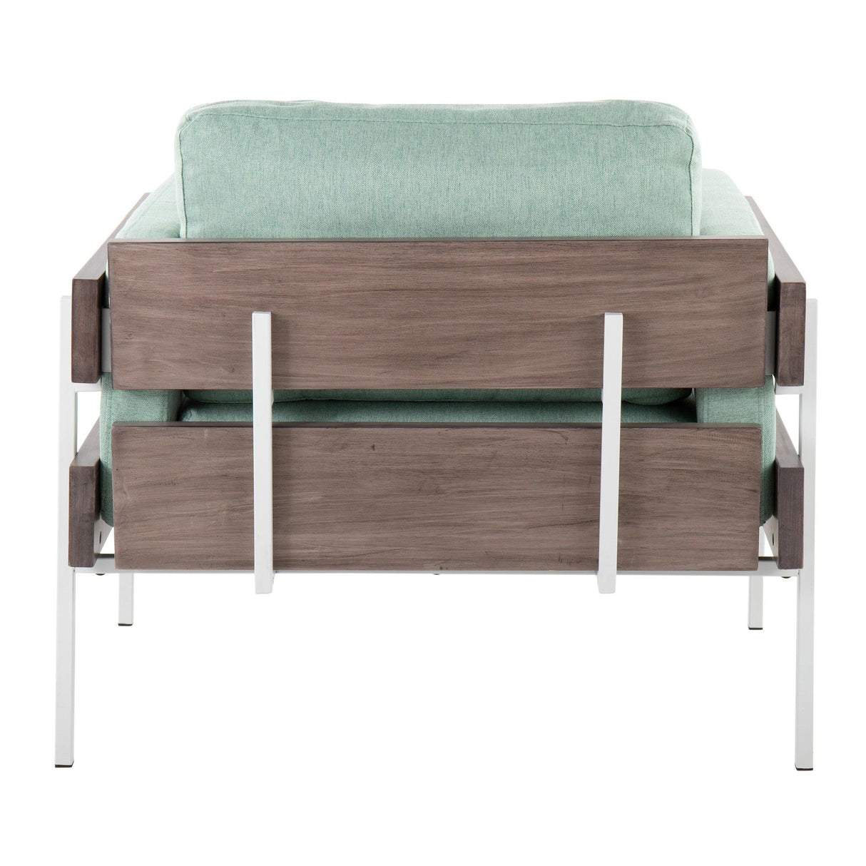 Kari - Farmhouse Accent Chair - White Metal, Gray Wood