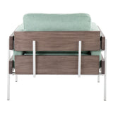 Kari - Farmhouse Accent Chair - White Metal, Gray Wood