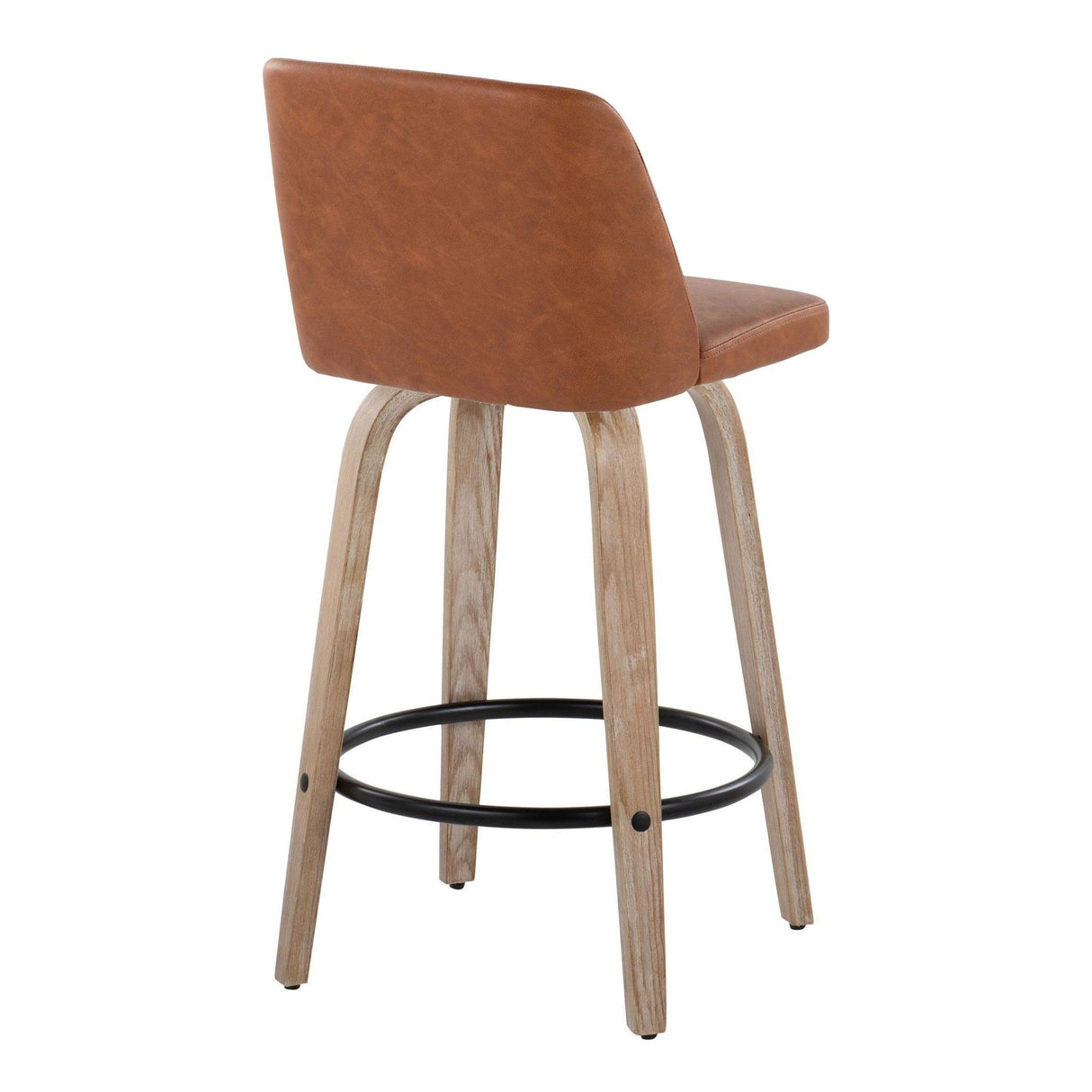 Toriano - 26" Fixed-Height Counter Stool (Set of 2) - Light Brown & Black Base