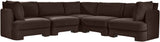 Hammond - Velvet Performance Fabric Upholstered 5 Piece Corner Sectional