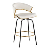 Jie - 26" Fixed-Height Counter Stool With Swivel - Gold Metal (Set of 2)