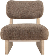 Vetra - Linen Textured Fabric Upholstered Accent Chair With Natural Base