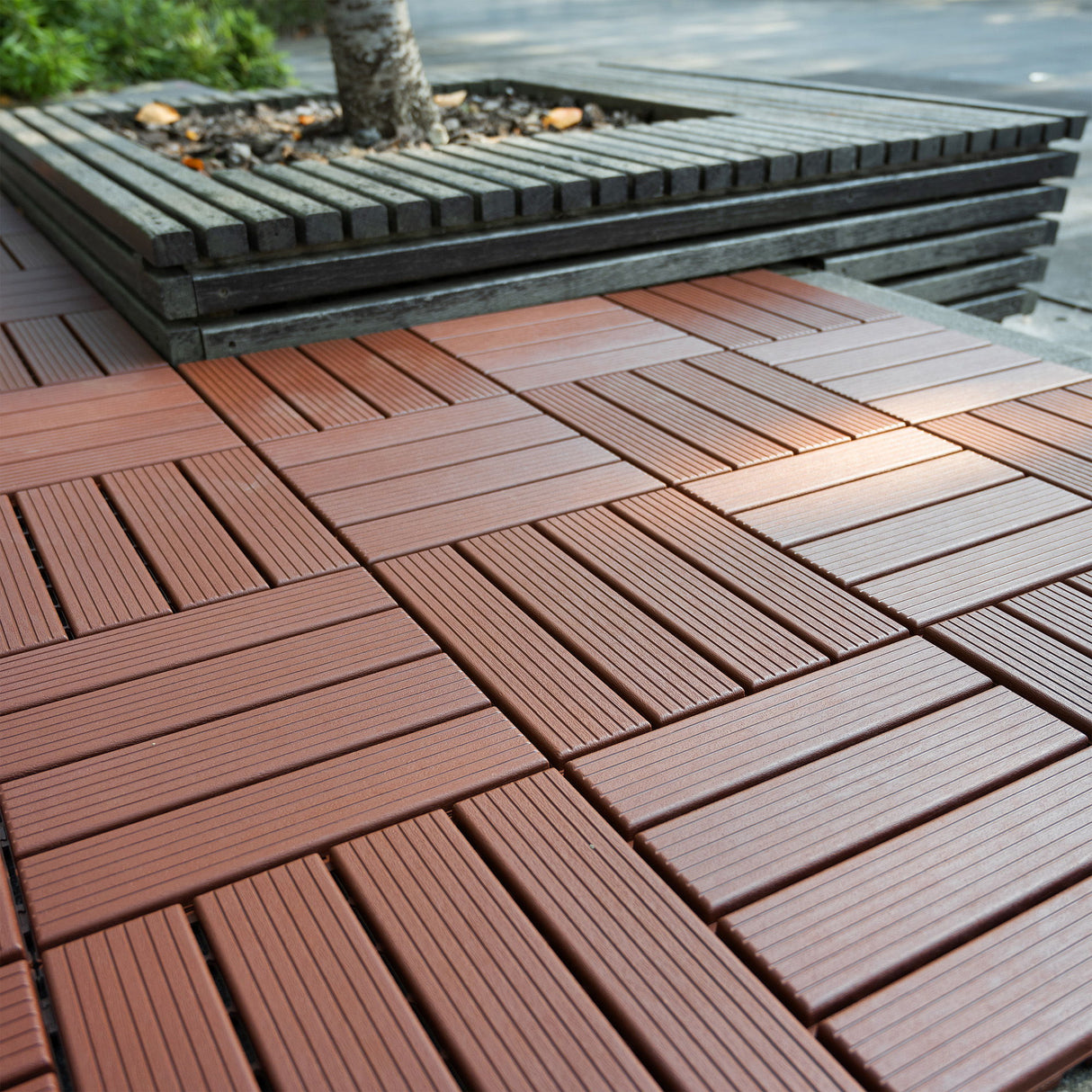 Interlocking Plastic Deck Tiles, Waterproof Outdoor / Indoor Patio Flooring