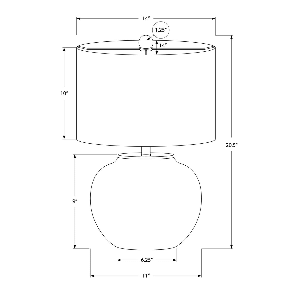 Modern Lighting, Table Lamp, Ceramic - Cream