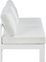 Nizuc - Outdoor Patio 2 Seat Armless Modular Sofa With White Frame