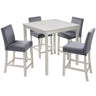 5 Pieces Counter Height Table Set, Kitchen Table With Square Table And 4 Upholstered Chairs