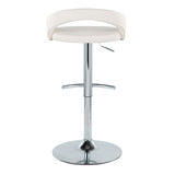 Grotto - Upholstered Adjustable Barstool - Chrome Metal Base