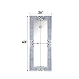 Noralie - 63" Rectangular Floor Mirror With Faux Diamonds - Mirrored