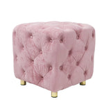 Modern Velvet Upholstered Ottoman, Exquisite Small End Table, Soft Foot Stool, Dressing Makeup Chair, Comfortable Seat For Living Room, Bedroom, Entrance
