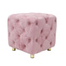 Modern Velvet Upholstered Ottoman, Exquisite Small End Table, Soft Foot Stool, Dressing Makeup Chair, Comfortable Seat For Living Room, Bedroom, Entrance