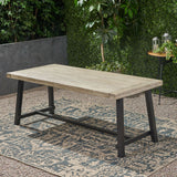 Equilibrium - Outdoor Dining Table With Wooden Frame And Slat Top