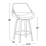 Fabrico - 26" Fixed-Height Counter Stool (Set of 2) - Walnut Frame