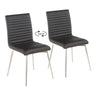 Mason - Contemporary Swivel Dining / Accent Chair (Set of 2) - Stainless Steel, Walnut Wood