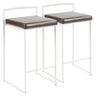Fuji - Contemporary Stackable Counter Stool (Set of 2) - White Frame