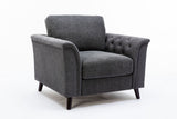 Stanton - Chair With Tufted Arms - Dark Gray