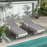 2 Piece Outdoor Chaise Lounge Chair Cushion Set
