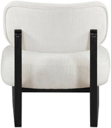 Vetra - Linen Textured Fabric Upholstered Accent Chair With Black Base