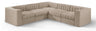 Rummi - Symmetrical Velvet Performance Fabric Upholstered 5 Piece Modular Sectional