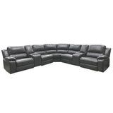 Power Reclining Sectional Sofa With 3 Adjustable Recliners, USB Ports & Cup Holders, Oversized Seating For Living Room - Black