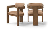 Sacha - Vegan Leather Upholstered Dining Chair With Brown Base (Set of 2)