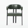 Modern Dining Upholstered Barrel Chair With Curved Back And Armrests