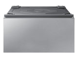 Bespoke 27" Laundry Pedestal with Storage Drawer in Silver Steel - (WE502NTUS)
