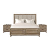 3 Piece Bedroom Set With Padded Headboard, 2 Nightstands