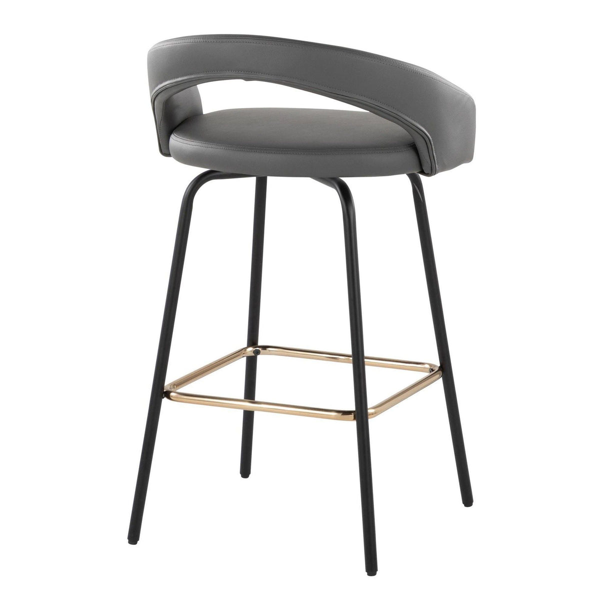 Grotto - Upholstered Fixed-Height Counter Stool - Black Metal