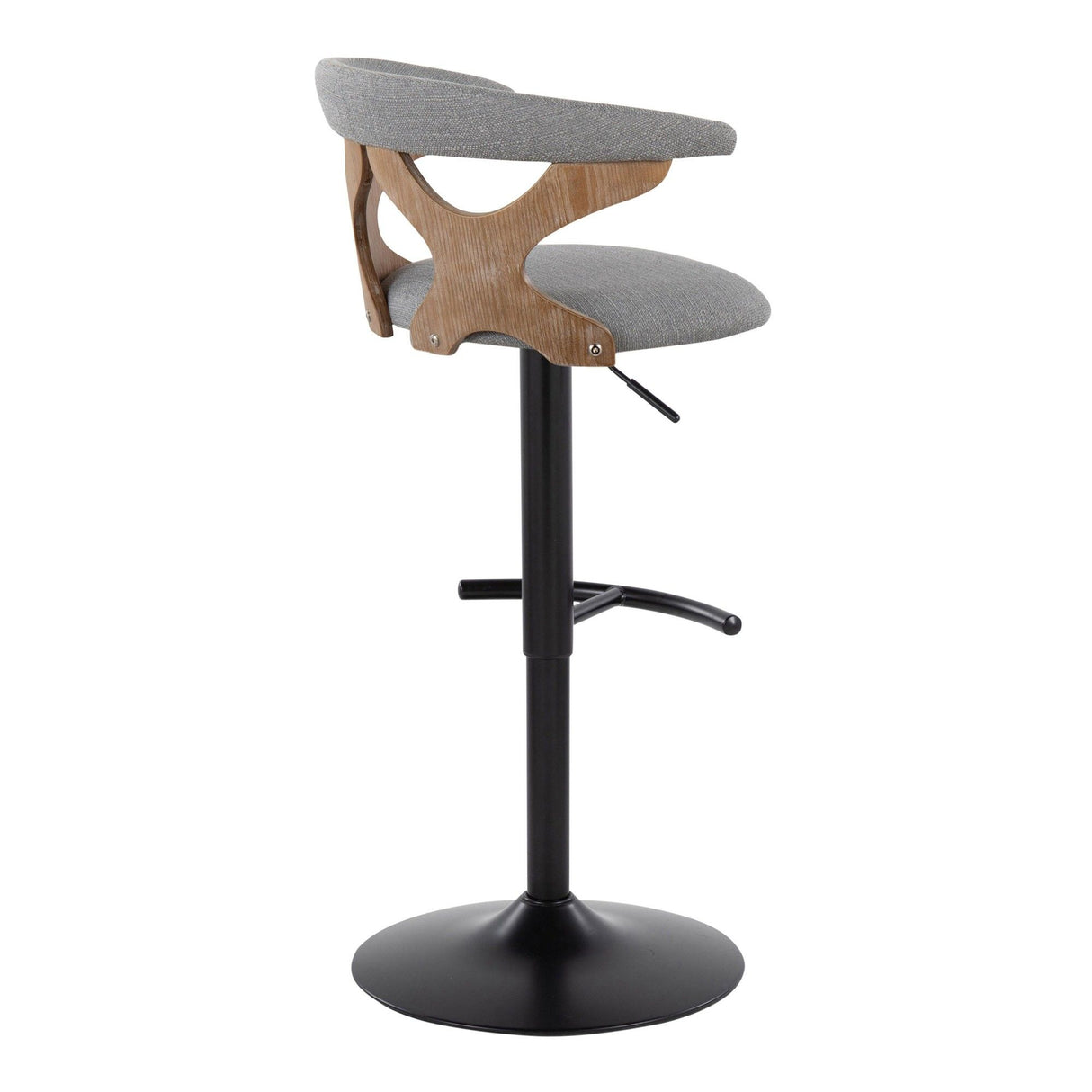 Gardenia - Adjustable Barstool (Set of 2) - Black Base & Brown Backrest