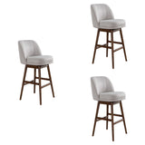 Sadie - Solid Wood Upholstered 30" Bar Height Swivel Barstool