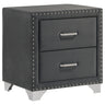 Upholstered 2 Drawer Nightstand With Accents