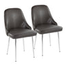 Marcel - Contemporary Dining Chair (Set of 2) - Chrome Frame
