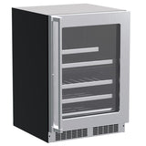 24-In Professional Built-In Dual Zone Wine And Beverage Center with Door Style - Stainless Steel Frame Glass - (MPBD424SG31A)