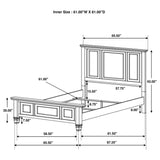 Cortina - 4 Piece Queen Bedroom Set With Ornate Panels And Storage - Cream White