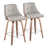 Gianna - Fixed-Height Swivel Counter Stool (Set of 2) - Walnut Frame And Square Footrest