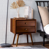 Double Drawer Nightstand - Walnut