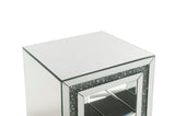 Noralie - 24"H End Table With 2 Tier Shelf - Mirrored & Faux Diamonds
