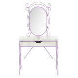 Priya II - Synthetic Leather Vanity Set - White / Purple