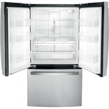 GE GWE22JYMFS Counter-Depth French-Door Refrigerator - Open View