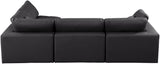 Comfy - 4 Piece Faux Leather Modular Armless Sectional