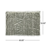 Luxury Throw Blanket With Streaks - Gray