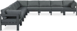 Nizuc - Outdoor Patio 9 Piece Modular Sectional With Gray Frame