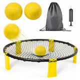 Outdoor Roundnet Game Set With 2 Balls, Sturdy Net And Carry Bag